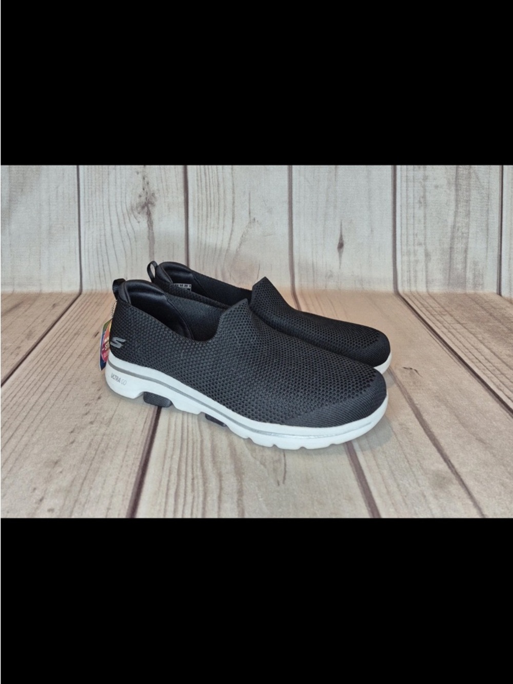 Skechers Go Walk 5 Black White Women's Size 10 Skip-On Mesh Shoes